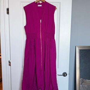 Nine West Fuchsia Sleeveless Midi Dress